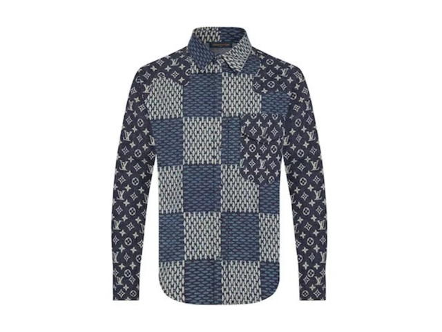 Louis Vuitton Louis Vuitton X Nigo Mngm Waves Giant Damier Flannel Shirt Indigo - view 1