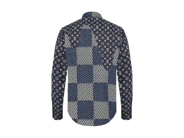 Louis Vuitton Louis Vuitton X Nigo Mngm Waves Giant Damier Flannel Shirt Indigo - view 2