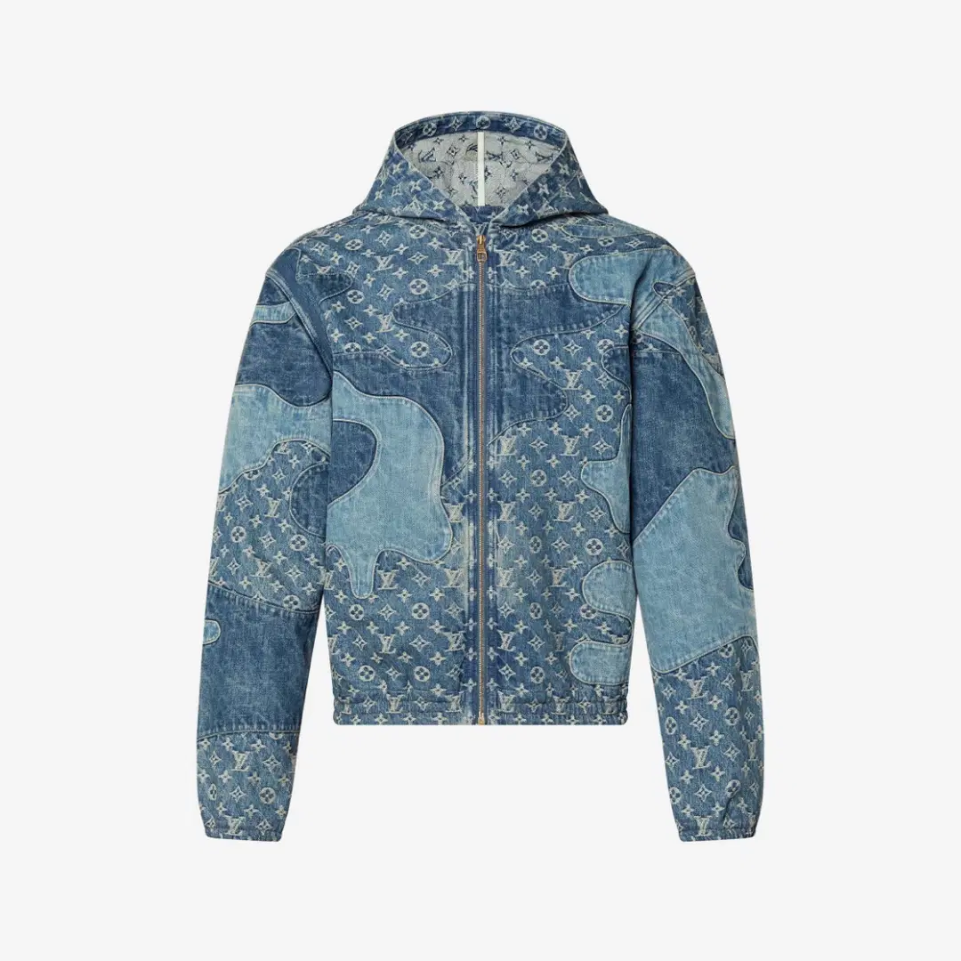 Louis Vuitton Louis Vuitton x Nigo Monogram Patchwork Denim Hoodie Indigo