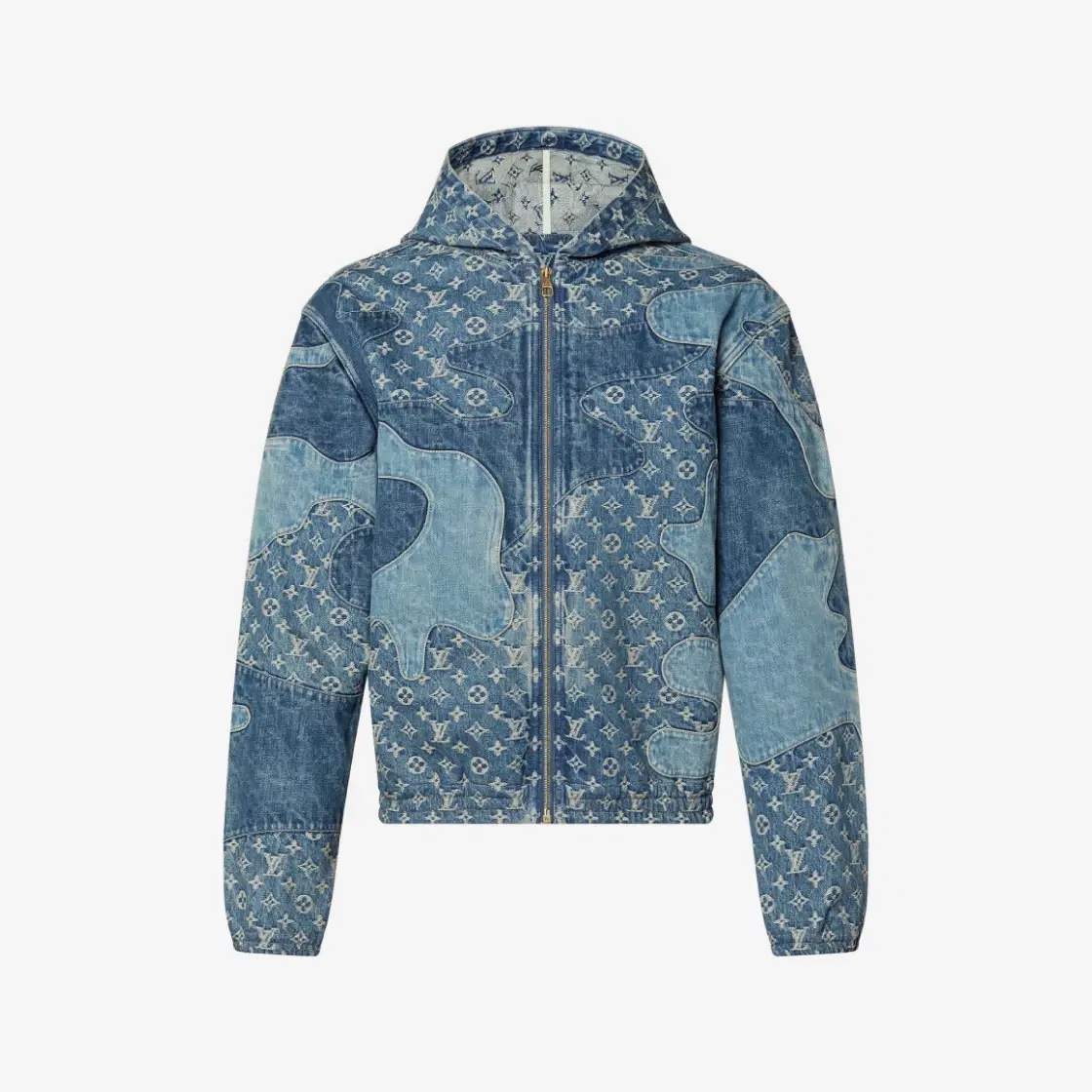 Louis Vuitton Louis Vuitton x Nigo Monogram Patchwork Denim Hoodie Indigo