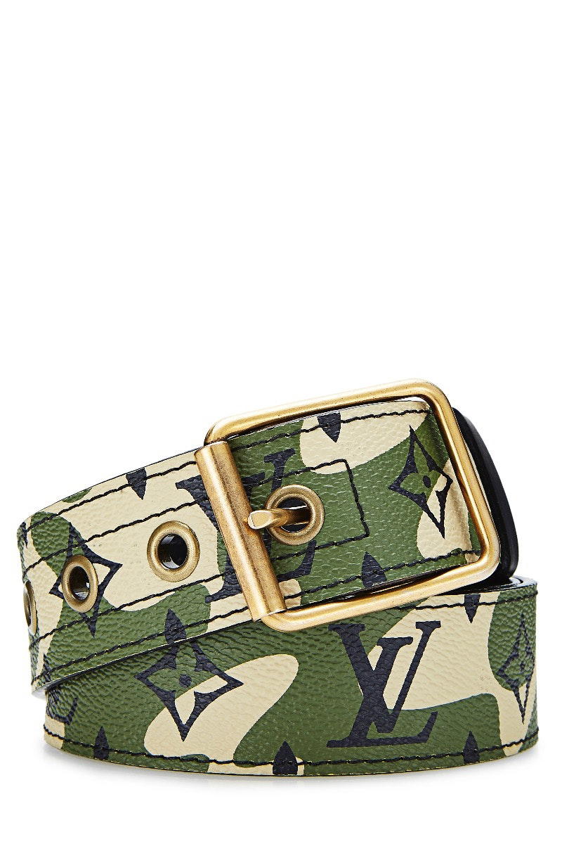 Louis Vuitton Louis Vuitton x Takashi Murakami Belt Monogramouflage Green
