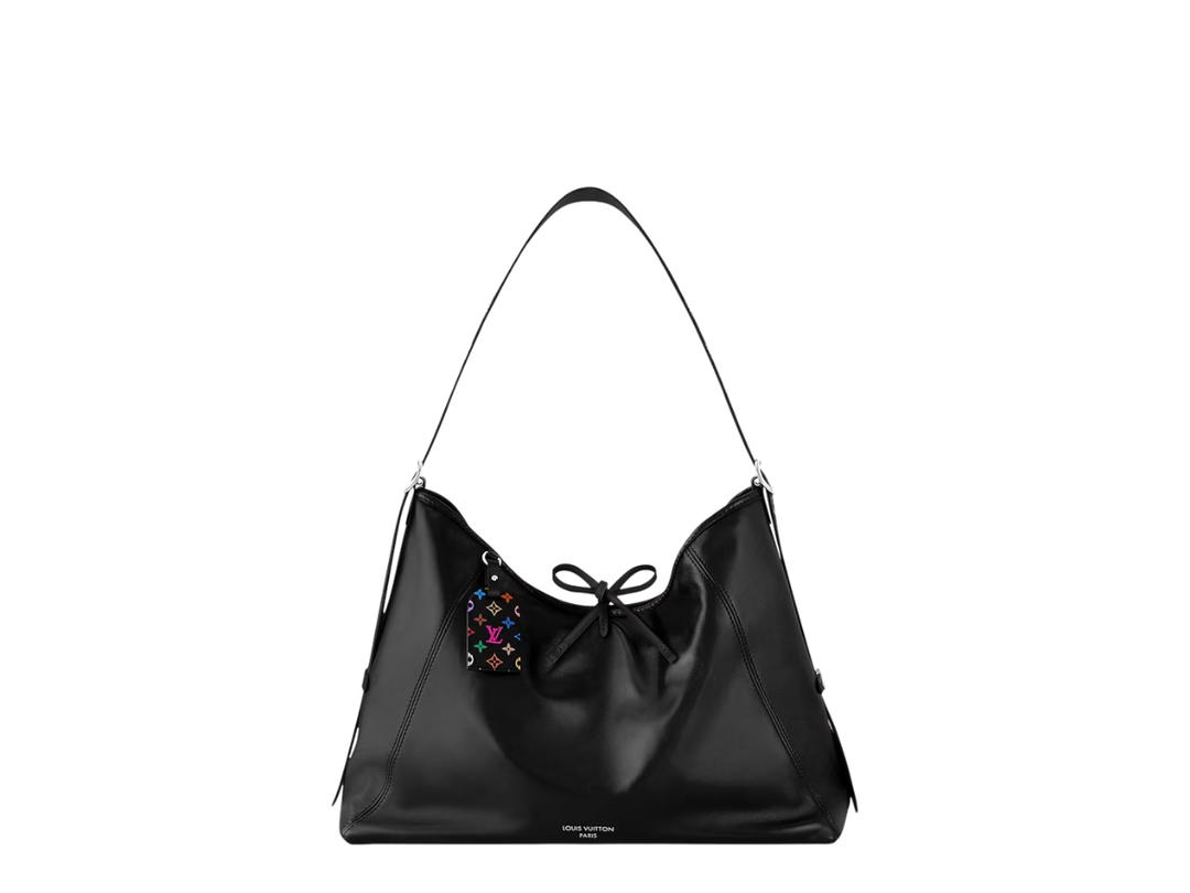 Louis Vuitton Louis Vuitton X Takashi Murakami CarryAll Vibe MM In Black With Silver-Toned Hardware