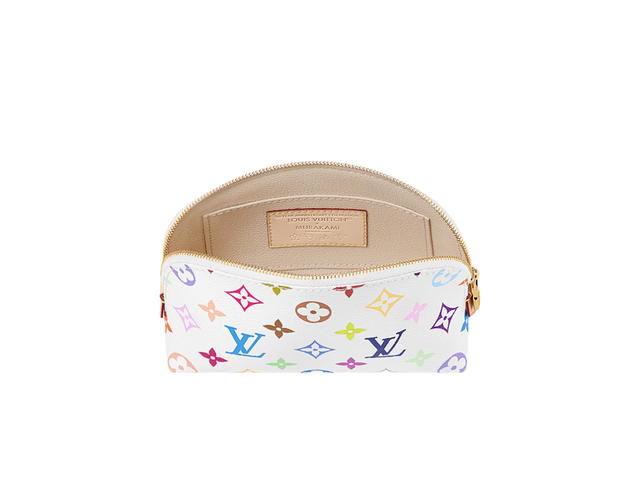 Louis Vuitton Louis Vuitton X Takashi Murakami Cosmetic PM Cosmetic Bag In Multicolor Monogram Canvas With Gold Hardware - view 3