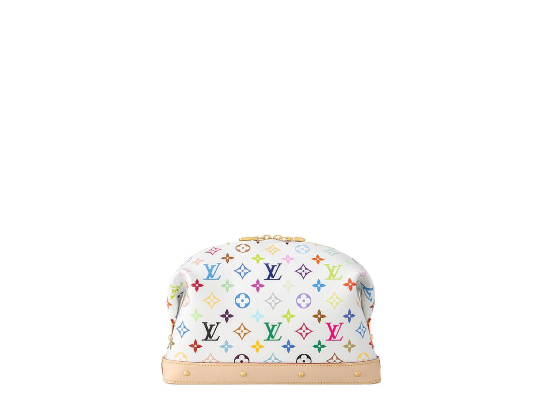 Louis Vuitton Louis Vuitton X Takashi Murakami Cosmetic Pouch GM In White Monogram Coated Canvas