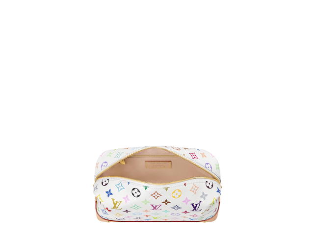 Louis Vuitton Louis Vuitton X Takashi Murakami Cosmetic Pouch GM In White Monogram Coated Canvas - view 2