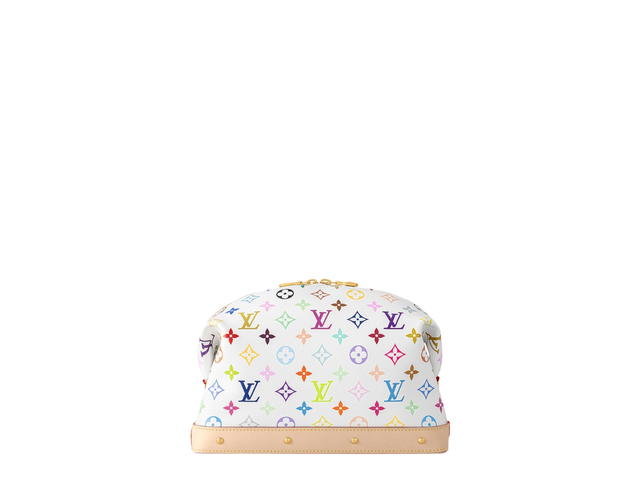 Louis Vuitton Louis Vuitton X Takashi Murakami Cosmetic Pouch GM In White Monogram Coated Canvas - view 3