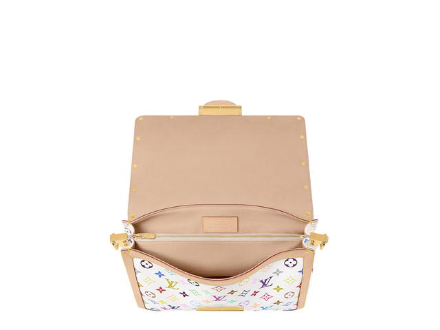Louis Vuitton Louis Vuitton X Takashi Murakami Dauphine Soft GM In White With Gold-Toned Hardware - view 2