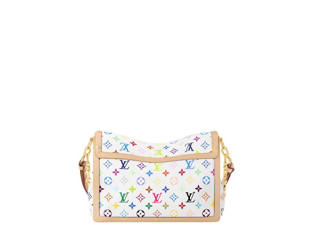 Louis Vuitton Louis Vuitton X Takashi Murakami Dauphine Soft GM In White With Gold-Toned Hardware - view 3