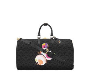 Buy Louis Vuitton X Takashi Murakami Keepall Bandoulière 45 In Black With Silver Toned Hardware at Sasom – Authentic and Ready to Ship