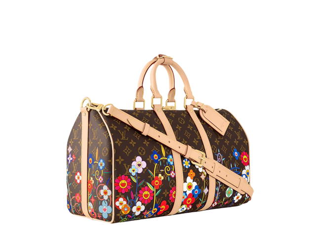 Louis Vuitton Louis Vuitton X Takashi Murakami Keepall Bandoulière 45 In Monogram Coated Canvas With Gold-Toned Hardware - view 2