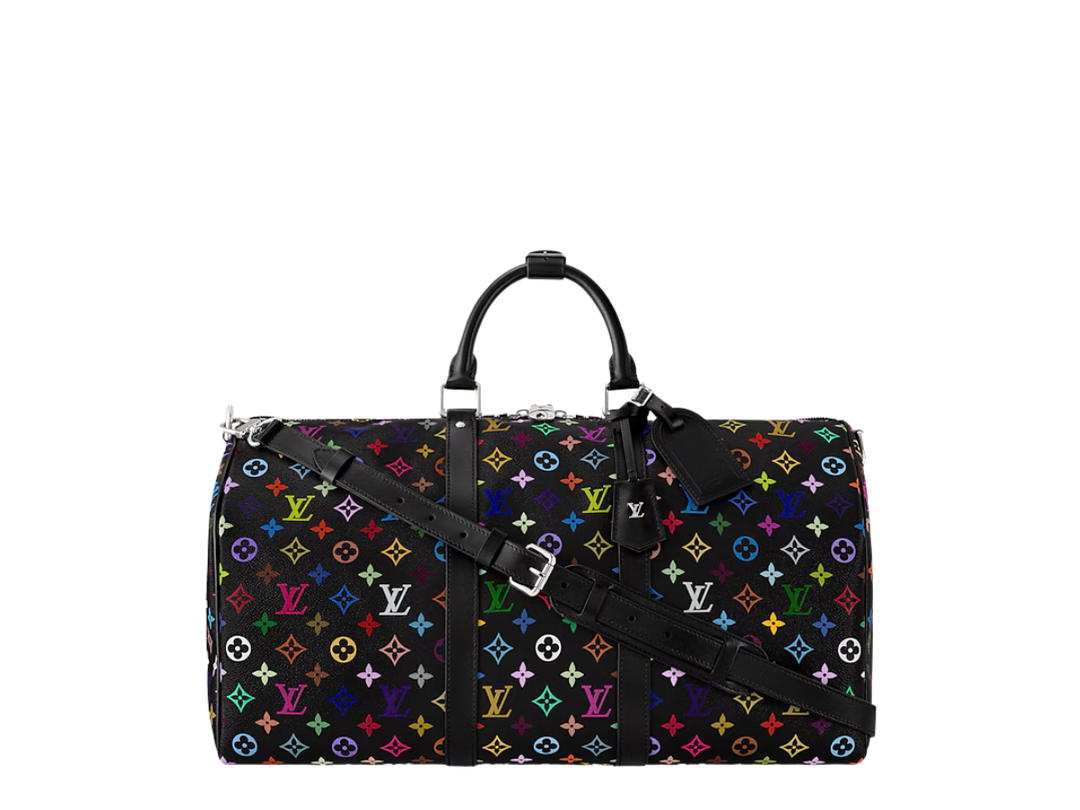 Louis Vuitton Louis Vuitton X Takashi Murakami Keepall Bandoulière 50 In Multicolored Monogram Coated Canvas With Silver Toned Hardware