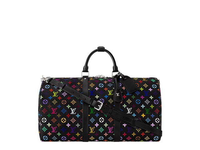 Louis Vuitton Louis Vuitton X Takashi Murakami Keepall Bandoulière 50 In Multicolored Monogram Coated Canvas With Silver Toned Hardware - view 1