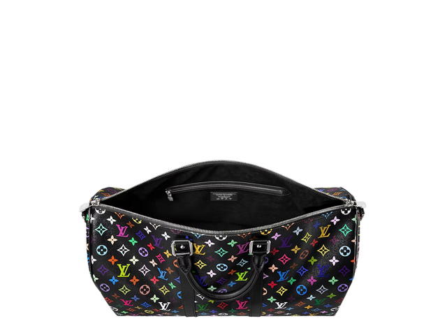 Louis Vuitton Louis Vuitton X Takashi Murakami Keepall Bandoulière 50 In Multicolored Monogram Coated Canvas With Silver Toned Hardware - view 2