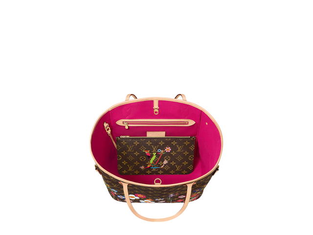 Louis Vuitton Louis Vuitton X Takashi Murakami Neverfull MM In Monogram Coated Canvas With Gold-Toned Hardware - view 2