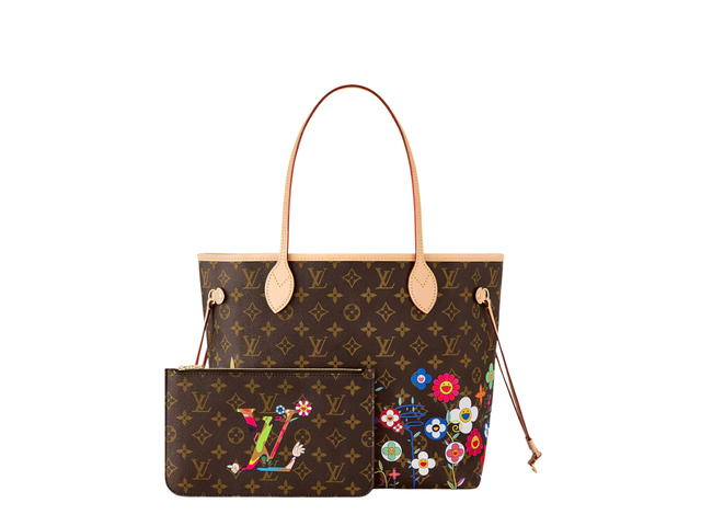 Louis Vuitton Louis Vuitton X Takashi Murakami Neverfull MM In Monogram Coated Canvas With Gold-Toned Hardware - view 3