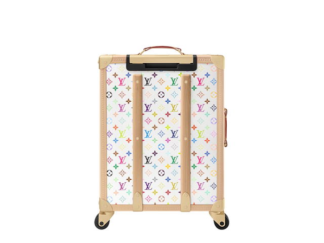 Louis Vuitton Louis Vuitton X Takashi Murakami Rolling Trunk In White With Gold-Toned Hardware - view 4