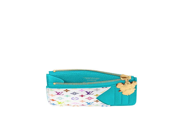 Louis Vuitton Louis Vuitton X Takashi Murakami Romy Card Holder In Kabira Blue Monogram Empreinte With Gold Toned Hardware - view 2