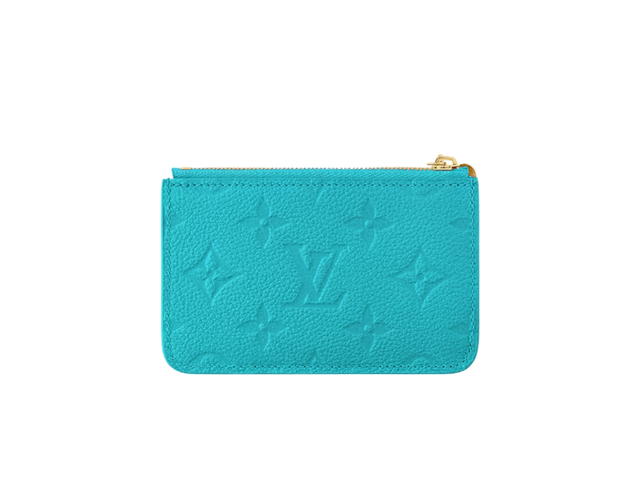 Louis Vuitton Louis Vuitton X Takashi Murakami Romy Card Holder In Kabira Blue Monogram Empreinte With Gold Toned Hardware - view 3