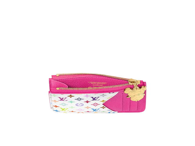 Louis Vuitton Louis Vuitton X Takashi Murakami Romy Card Holder In Kawaii Pink Monogram Empreinte Grained Cowhide Leather - view 3