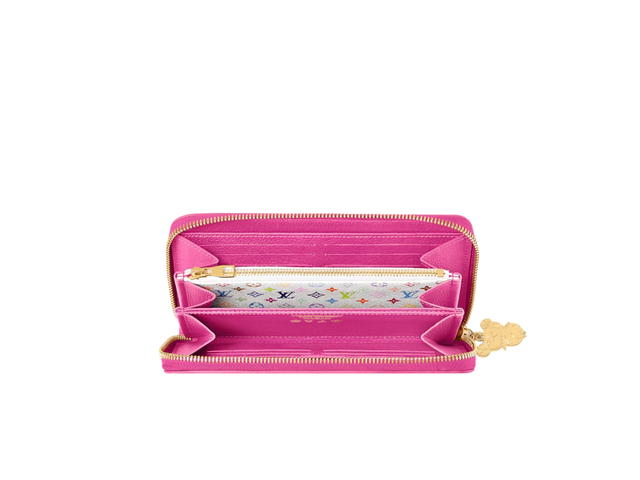 Louis Vuitton Louis Vuitton X Takashi Murakami Zippy Wallet In Kawaii Pink Monogram Empreinte Embossed Grained Cowhide Leather With Gold Toned Hardware - view 2