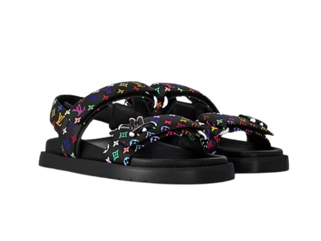 Louis Vuitton Louis Vuitton x Takashi Murakami LV Sunset Flat Comfort Sandal Black (W) - view 2