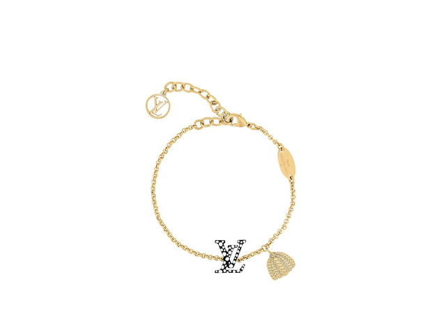 Louis Vuitton Louis Vuitton x Yayoi Kusama Iconic Infinity Dots Bracelet In Metal With Gold-Color Finish Black White - view 3