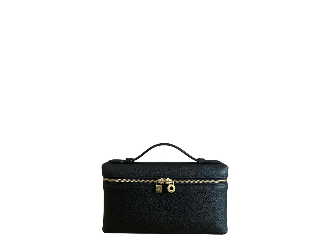 Loro Piana Loro Piana Extra Pocket L19 In Black Leather With Gold Hardware