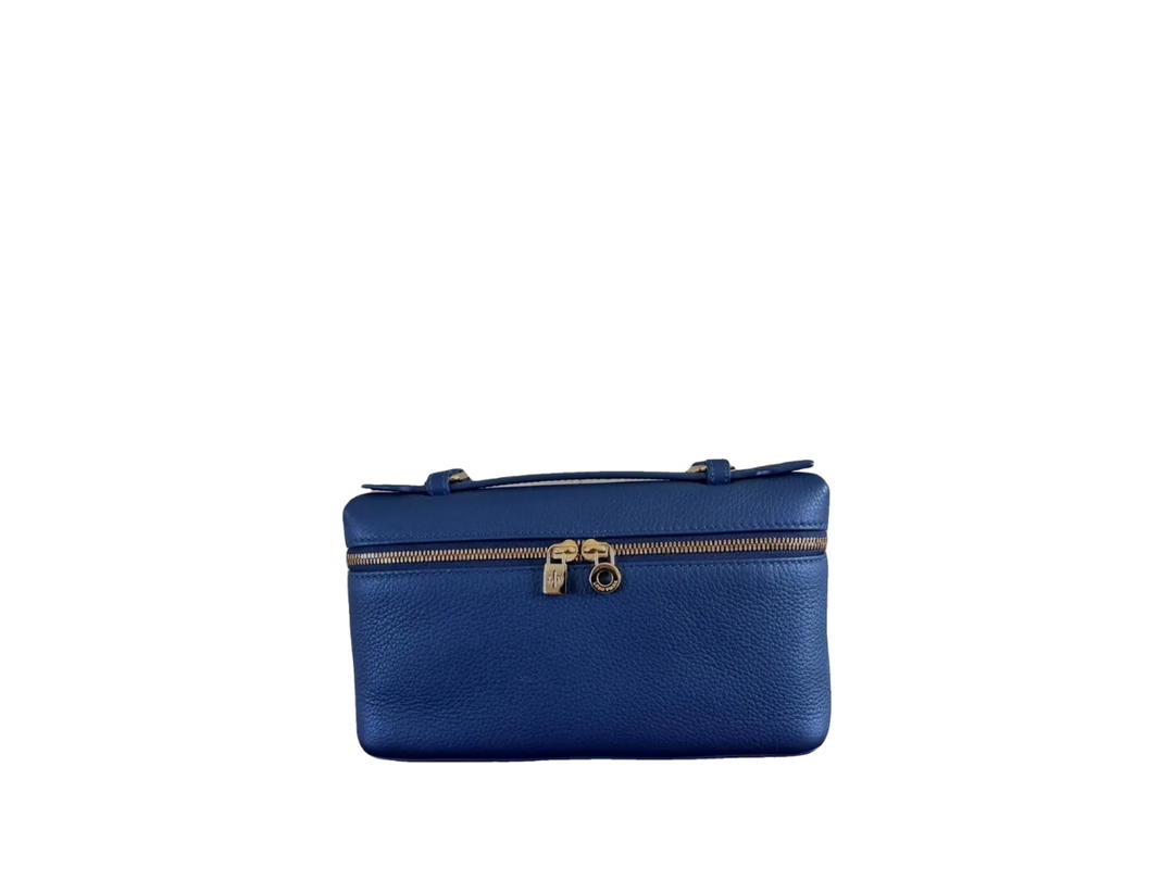 Loro Piana Loro Piana Extra Pocket Leather Crossbody Bag Blue
