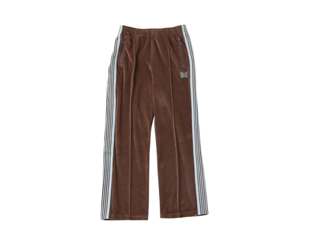 Needles Needles Velour Narrow Track Pants Brown