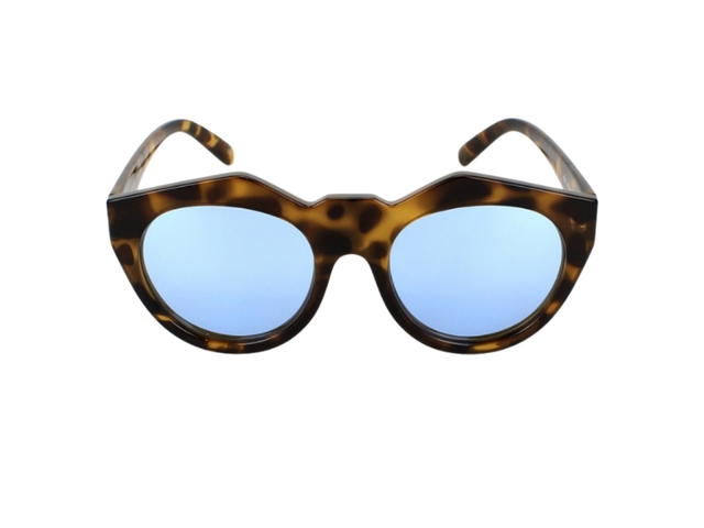Le Specs Le Specs Neo Noir 1402001 In Brown Plastic Frame With Blue Lenses - view 2