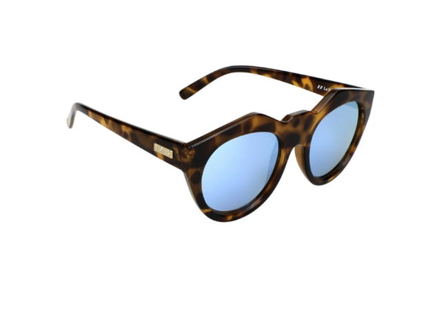 Le Specs Le Specs Neo Noir 1402001 In Brown Plastic Frame With Blue Lenses - view 3