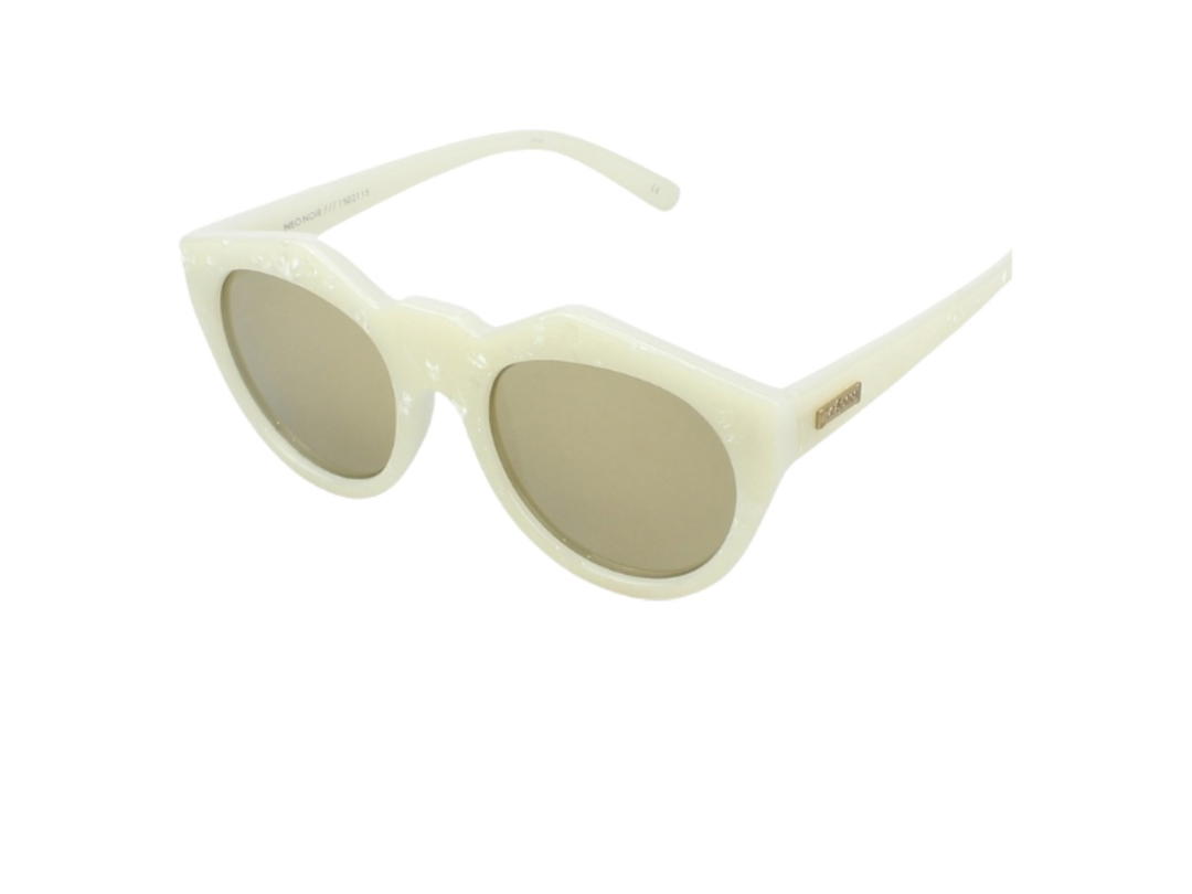 Le Specs Le Specs Neo Noir 1502115 In Marble White Plastic Frame With Gold Lenses