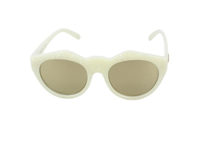 Le Specs Le Specs Neo Noir 1502115 In Marble White Plastic Frame With Gold Lenses - view 2