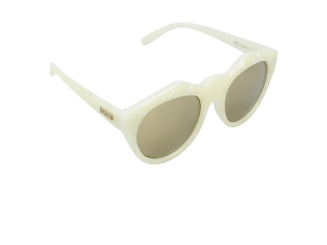 Le Specs Le Specs Neo Noir 1502115 In Marble White Plastic Frame With Gold Lenses - view 3