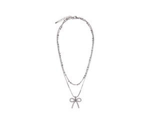 Buy LUVISTRUE CH Ribbon Necklace Silver at Sasom – Authentic and Ready to Ship