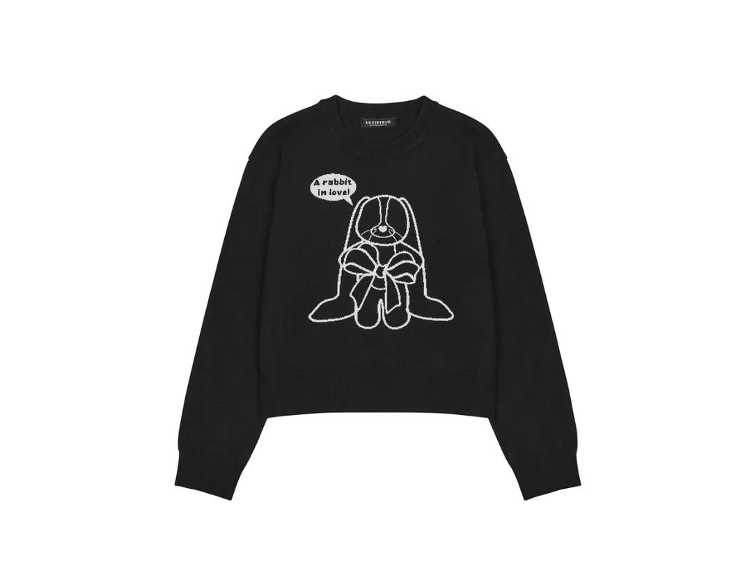 LUVISTRUE LUVISTRUE Am Cute Rabbit Knit Black