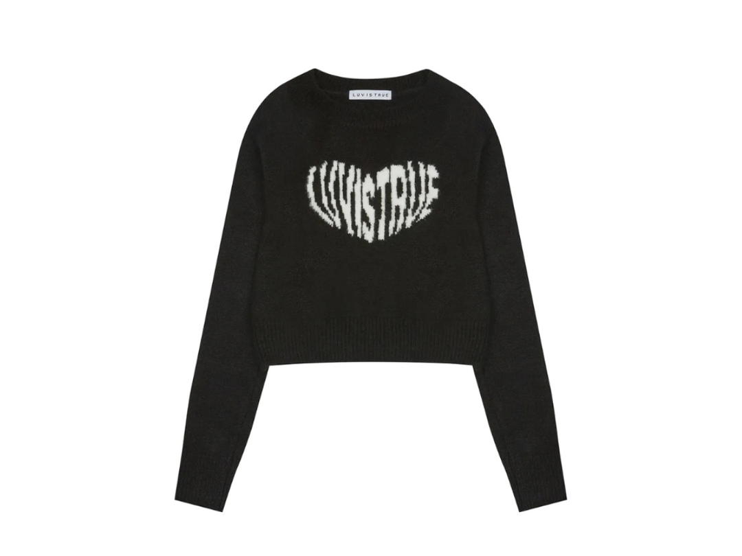 LUVISTRUE LUVISTRUE Ow Heart Logo Knit Black