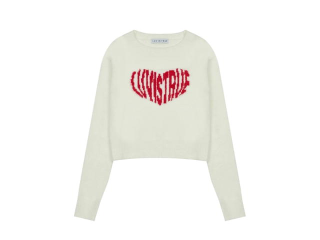 LUVISTRUE LUVISTRUE Ow Heart Logo Knit Ivory - view 1