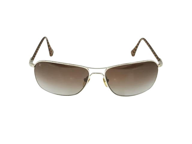 Louis Vuitton Louis Vuitton Damier Conspiration Pilote Sunglasses In Silver Frame With Brown Lens - view 1