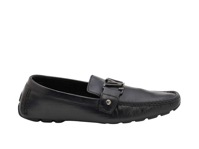 Louis Vuitton Louis Vuitton Monte-Carlo Slip On Loafers In Leather Noir With Gun Metal Tone Hardware Noir - view 1