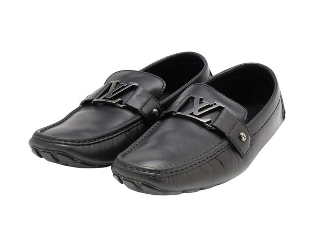 Louis Vuitton Louis Vuitton Monte-Carlo Slip On Loafers In Leather Noir With Gun Metal Tone Hardware Noir - view 3