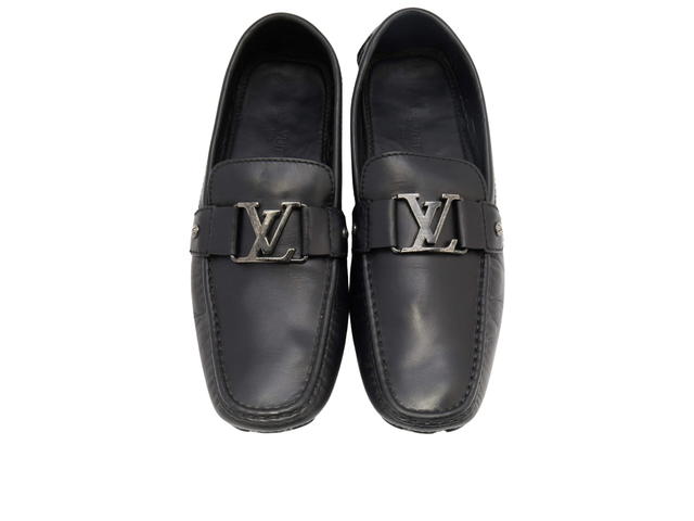 Louis Vuitton Louis Vuitton Monte-Carlo Slip On Loafers In Leather Noir With Gun Metal Tone Hardware Noir - view 5
