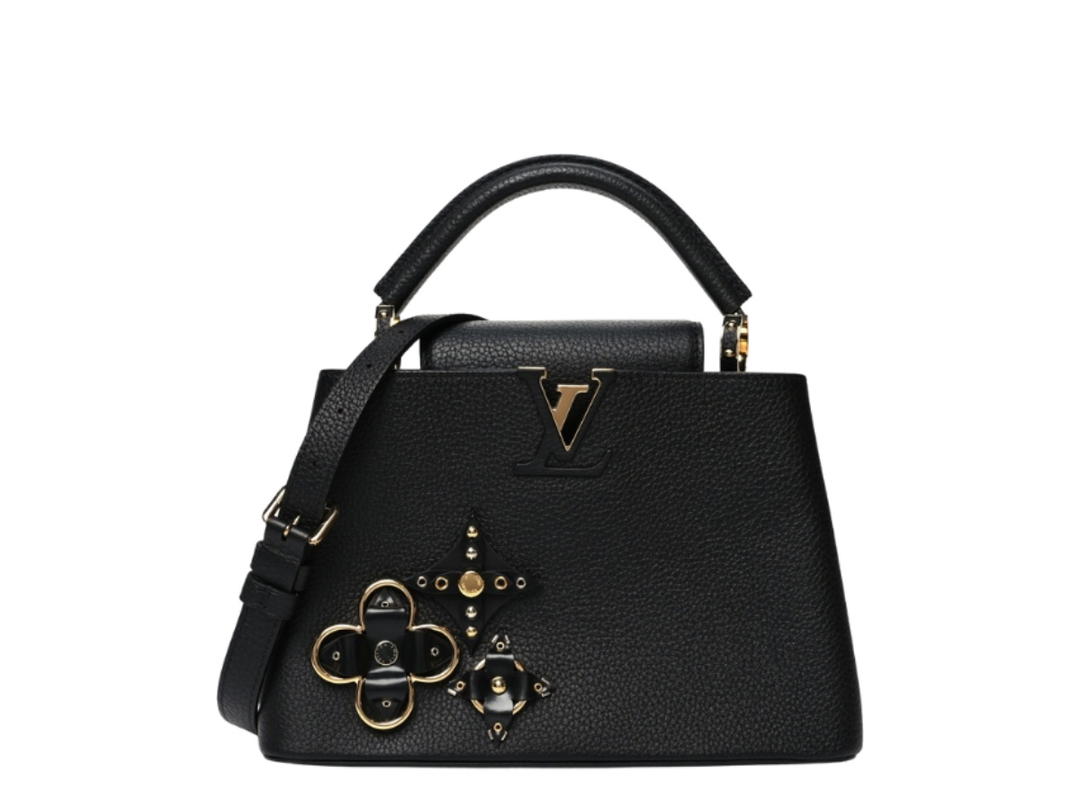 Louis Vuitton Louis Vuitton Capucines BB Flowers In Black Taurillon Leather With Gold Hardware