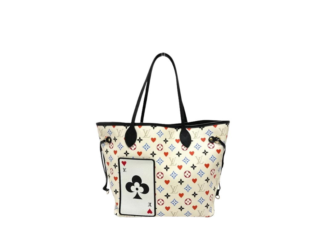 Louis Vuitton Louis Vuitton Game On Monogram Neverfull MM Playing Cards Tote Bag White