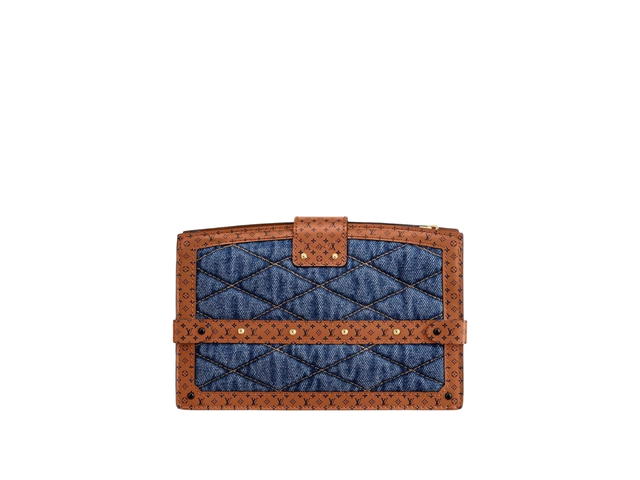 Louis Vuitton Louis Vuitton Trunk Clutch Quilted Denim Blue - view 2