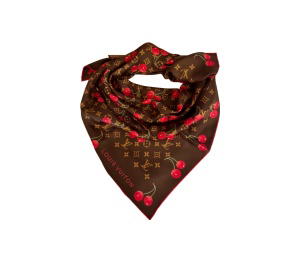 Buy Louis Vuitton Murakami Cherry Square 90 Silk Scarf Brown at Sasom – Authentic and Ready to Ship