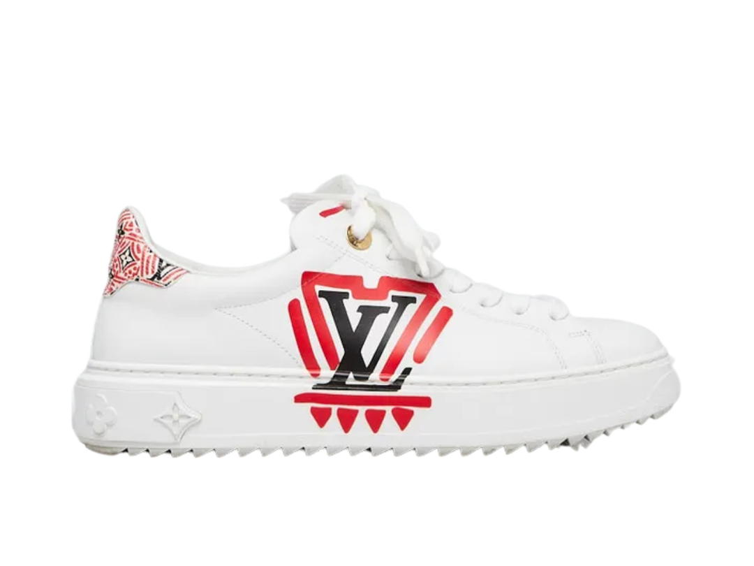 Louis Vuitton Louis Vuitton Leather Crafty Time Out Sneaker White Red