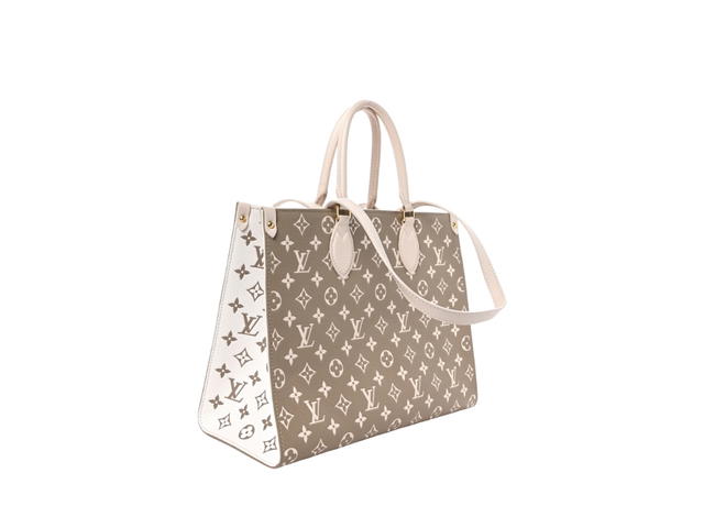 Louis Vuitton Louis Vuitton Onthego MM Empreinte Monogram Spring In Cowhide Leather With Gold-Tone Hardware Kaki Beige Cream - view 2