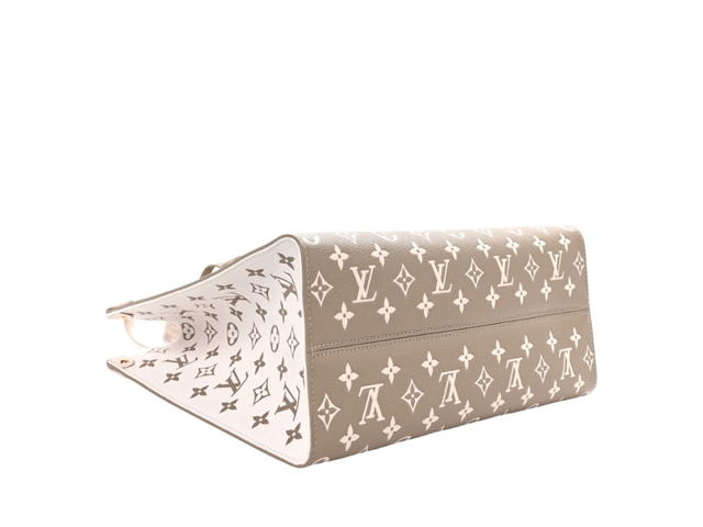 Louis Vuitton Louis Vuitton Onthego MM Empreinte Monogram Spring In Cowhide Leather With Gold-Tone Hardware Kaki Beige Cream - view 3