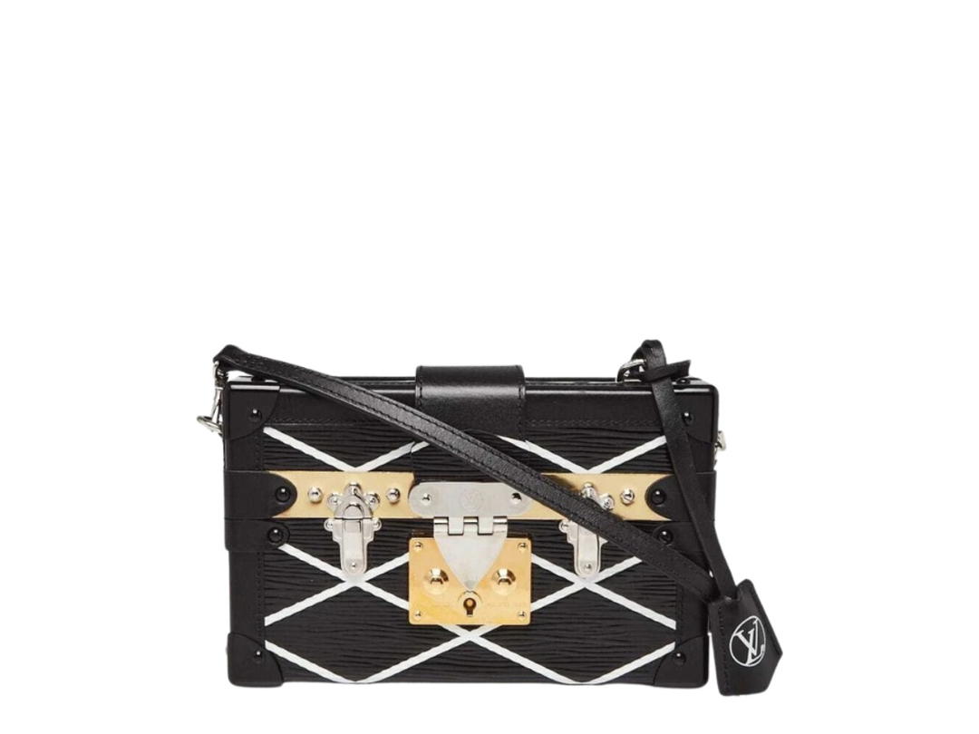 Louis Vuitton Louis Vuitton Electric Epi Leather Malletage Petite Malle Bag Black White